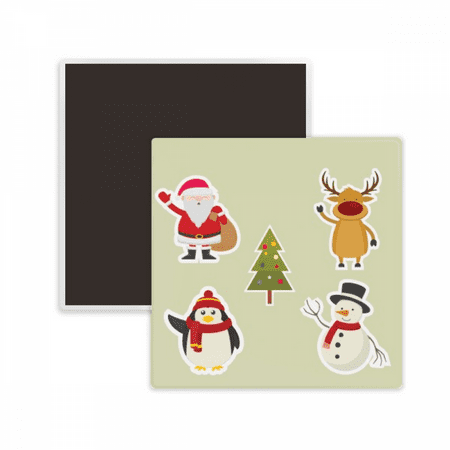 

Merry mas Snowman Festival Illustration Square Ceracs Fridge Magnet Keepsake Memento