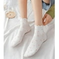thumbnail image 5 of PTSPLLMY Sox Womens Girls Cute Frilly Lettuce Ankle Socks Fun Novelty Ruffle Top Floral Kawaii Short Socks, 5 of 7