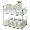 thumbnail image 4 of Cup Drying Rack with Drain Tray Countertop Storage Shelf Cup Station Organizer for Home Kitchen Double Layer White, 4 of 10