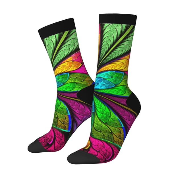 Balery Multicolored Beautiful Flower Calcetas Largas con Estampado para Hombre y Mujer – Suaves y Transpirables, Talla Única (US 5-11)