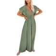 thumbnail image 2 of Babysbule Skirt for Women Plus Size Women's Summer Beach Blouse Button Drawstring Long Skirt Sun Protection Shirt, 2 of 9