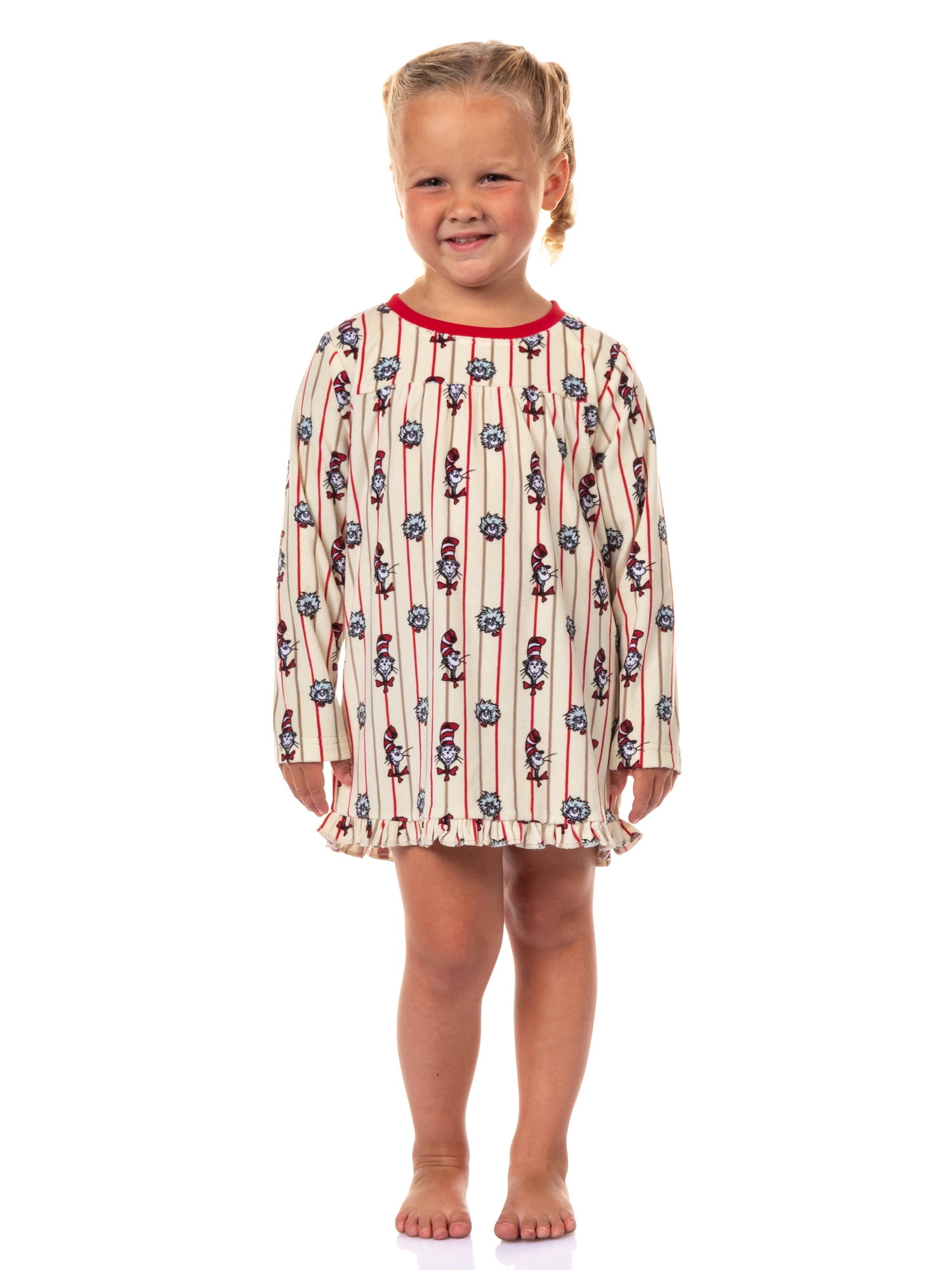 Dr. Seuss Cat in the Hat Matching Family Velour Pajama Sets, Nightgown, Toddler
