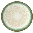 thumbnail image 3 of Elegant and Modern Stoneware Scroll Dinnerware Set for Hosting Parties and Events - Green Drop, 16 Piece, 3 of 7