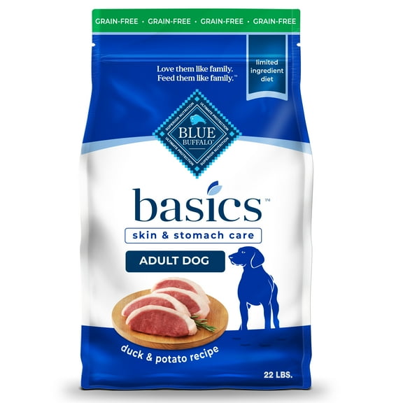 Blue Buffalo Basics Grain-Free Dry Dog Food, Adult, Limited Ingredient Diet, Duck, 22 lbs.