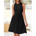 thumbnail image 6 of Yesfashion Women's Sleeveless Pleated Dress Ruffle Hem Crew Neck Tank Knitted Elegant Midi Dresses, 6 of 8