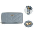 thumbnail image 2 of XOXO Women’s Powder Blue Vegan Leather Quilted Single Zip Wallet Clutch withWristlet, 2 of 5