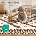 thumbnail image 4 of ODIKA 5'x7' Brown Cream Warm Geometric Design Washable Area Rug Diagonal Patterns with Intricate Borders Easy Care, Non-Shedding, Pet Friendly, for Small Living Room, Bedroom, 4 of 7