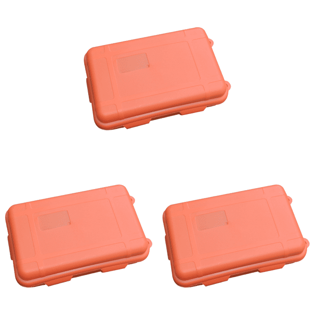 Estuche Supervivencia Plástico Caja Sellada Impermeable para Acampar ((S)()) Naranja