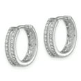 thumbnail image 2 of 14k White Gold Diamond Hinged Round Hoop Earrings 14k White Gold Earrings, 2 of 2