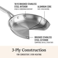 thumbnail image 3 of Cookware Set Calphalon Brushed 3-Ply Stainless Steel 10pc, 3 of 6