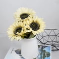 thumbnail image 3 of Zukuco 6 Pack Artificial Sunflower Bouquet Floral Arrangement, Retro Faux Flower Bouquet for Home Decoration Wedding Decor(White), 3 of 7