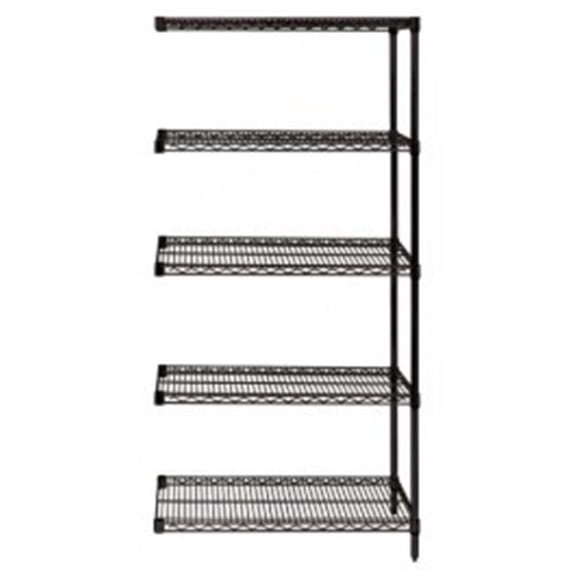 Quantum Storage AD54-1836BK-5 5-Shelf Black Wire Shelving Add-On Unit - 18 x 36 x 54 in.