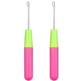 2Pcs Latch Hook Tool, Latch Hook Crochet Needle for Micro Braids, Hair  Extension, Feather and Carpet
