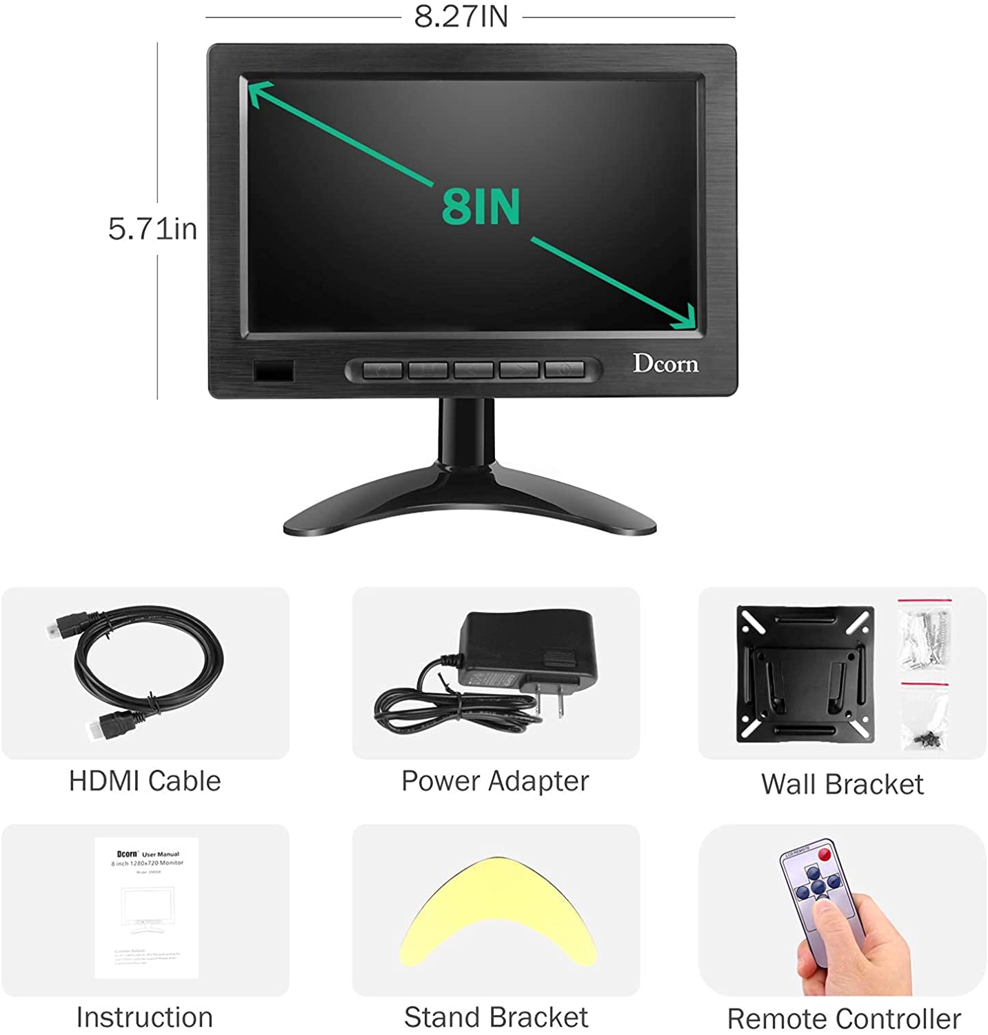 Buy SKYSONIC 8 Inch Mini Monitor,Small HDMI Monitor 1280x720 169 IPS