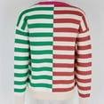 thumbnail image 5 of EchfiProm Pullover Sweater Women Green Christmas Striped New Arrivals Knit Crew Neck Long Sleeve Sweater Top XL, 5 of 9