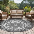 thumbnail image 4 of Round Rugs 5Ft, Grey Boho Round Area Rug Washable Indoor Throw Carpet, Abstract Floral Southwestern Ethnic Tribal Soft Non Slip Circle Rug for Cabinet Bathroom Home Decor Aesthetic, 4 of 8