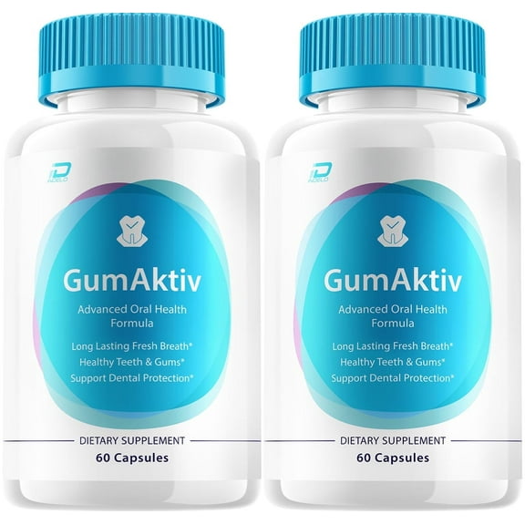 GumAktiv Dental Support Capsules, Gum Aktiv Natural Tooth & Gum Supplement, 2 Pack, 120 Capsules