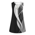 thumbnail image 3 of Sleeveless Dress for Women Round Print Button Pullover Dress, Polyester Party Dress for Daily, Show Case, and Spring Summer Wear, 3 of 7