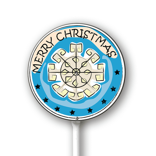 Eveokoki Yard Sign with Stakes Merry Christmas Snowflake Lawn Sign Winter Lawn Patio Yard Decorations for Holiday Party Home Lawn Pathway Walkway Decorations Supplies, 9.2x9.2Inch