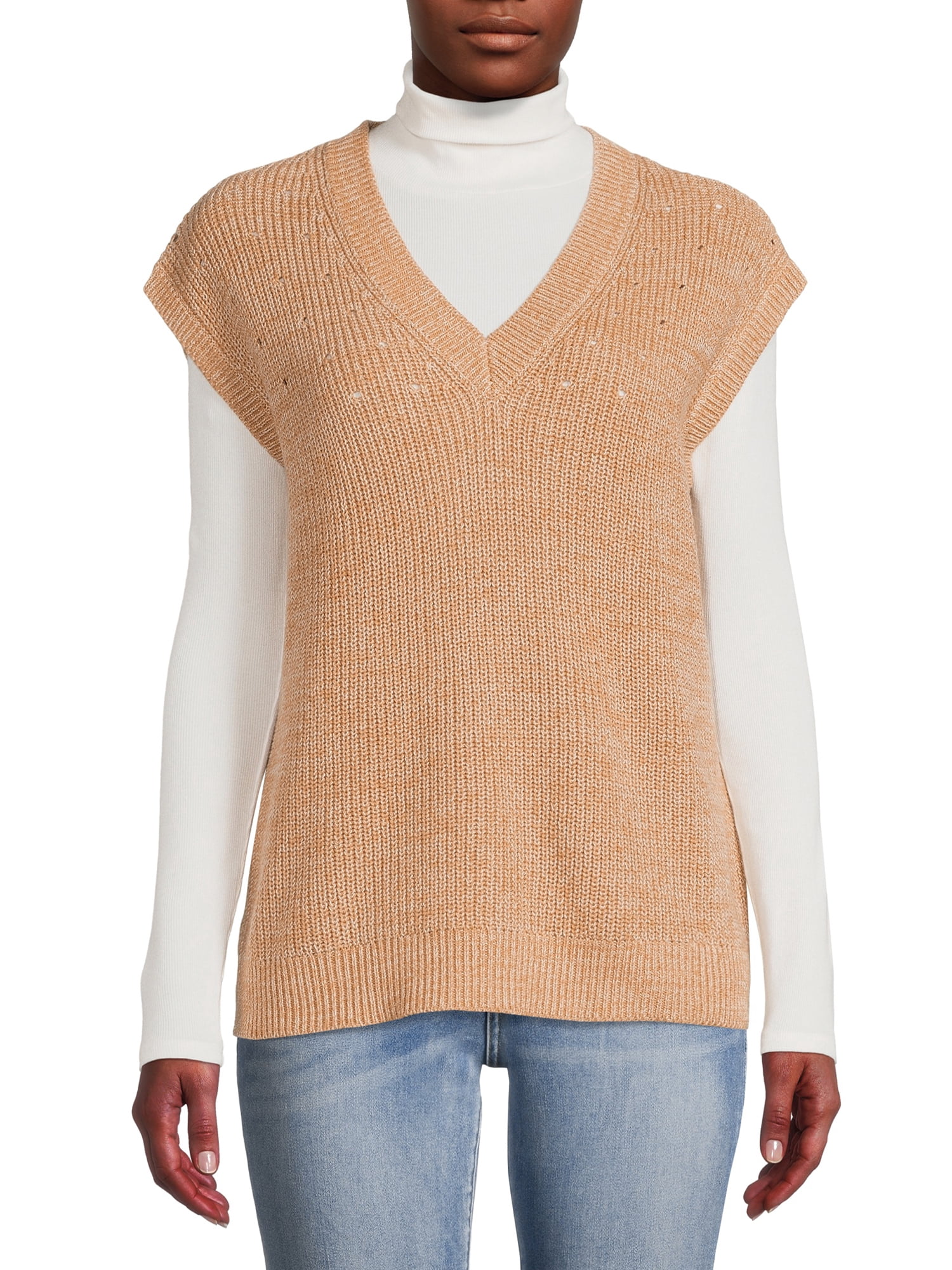 Sweater Vest with Extended Shoulders 