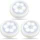 thumbnail image 1 of 3 paquetes de luces con sensor de movimiento para interiores,luces LED para armario,luz nocturna con pilas,luz para gabinete con pilas,lámpara de disco de pared inalámbrica para escalera, 1 of 5