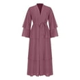 thumbnail image 4 of Gspmoly Robes d'Été pour Femmes, Robe Cardigan Ample Colorée à Grande Manches Longues pour Femmes, Robe à Manches Longues à Col en V, Robes Habillées pour Femmes en Liquidation, 4 of 6