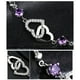 thumbnail image 5 of Pulsera con diseño en forma de corazón para mujer, pulsera de circonita morada con corazón de melocotón, tendencia, 5 of 7