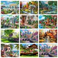 thumbnail image 2 of AZQSD - Pintura de diamante con diseño de casa, paisaje, mosaico, bordado, taladro completo, Dale Gardern, hecho a mano, diamantes de imitación, 30 x 40 cm, 2 of 5