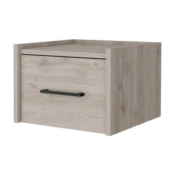 HomeRoots 10" Gray One Drawer Faux Wood Floating Nightstand