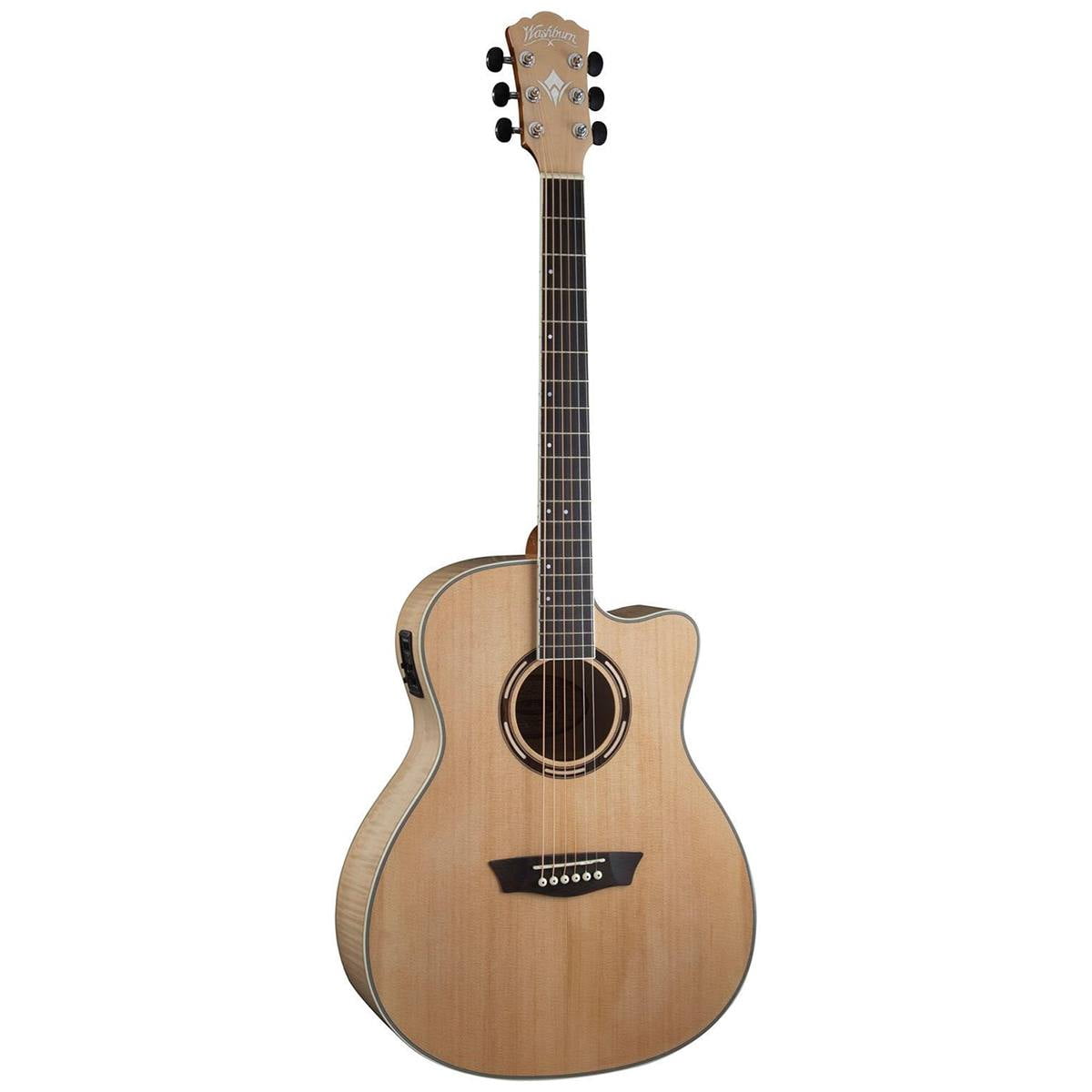 Washburn Apprentice 5 Series AG40CEK Grand        Auditorium Cutaway Acoustic Guitar, Rosewood      Fretboard, Natural