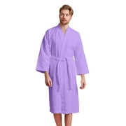 Men's Waffle Spa Bathrobe - Long, Lightweight, Absorbent