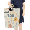 thumbnail image 4 of Yayeee Freestanding Laundry Hamper with Handle Collapsible Large Storage Basket for Clothes, Halloween Cute Pumpkins, 4 of 7