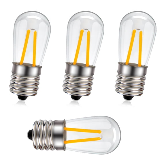 Ruiandsion E17 Vintage LED Filament Bulb, 1.5W 200LM Warm White 3000K, 110-130V for Chandelier, Microwave Light Replacement, 4-Pack