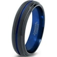 thumbnail image 1 of P. Manoukian Tungsten Wedding Band Ring 6mm for Men Women Blue Black Beveled Edge Brushed Polished Lifetime Guarantee Size 11.5, 1 of 4