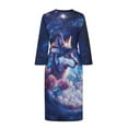 thumbnail image 4 of Yuyamidu Wolf Robe for Women Lightweight Long Sleepwear Gowns Size L Galaxy Long Sleeves Spa Robe Plus Size Rose Bathrobe Sleep Nightgown Butterfly Kimono Robe for Teen Girls, 4 of 7