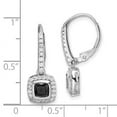 thumbnail image 2 of Primal Silver Sterling Silver Rhodium-plated Black and White Cubic Zirconia Leverback Earrings, 2 of 4
