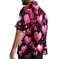 thumbnail image 3 of Valentine's Day Love Men's Short Sleeve Beach Shirts, Casual Printed Button Down Poplin Shirt Summer., 3 of 6