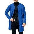 thumbnail image 5 of ZACPNCV Men's Long Cardigan Coat Solid Color Collarless Coat Open Front Button Down Jacket with Pockets Casual Slim Fit Winter Overcoat, 5 of 7