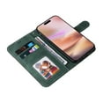 thumbnail image 5 of Compatible with iPhone 16 Plus Wallet Case, Classic Business Wristlet Shockproof Protective for Men Women PU Leather Card Slots Kickstand Phone Case Cover for iPhone 16 Plus, Green, 5 of 11