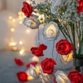 thumbnail image 1 of Guirnalda de luces LED con forma de rosa, 20 LED, arreglo floral, guirnalda de luces decorativa para San Valentín, 300cm para cumpleaños y Día de, 1 of 8