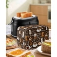 thumbnail image 4 of Coffee Small Toaster Cover 2 Slice, Kitchen Appliance Covers, Brown Retro Coffee Theme Beans Latte Tea Cup Toaster Oven Cover with Loop, Bread Machine Cover Polyester Dust Cover Protection, 4 of 4