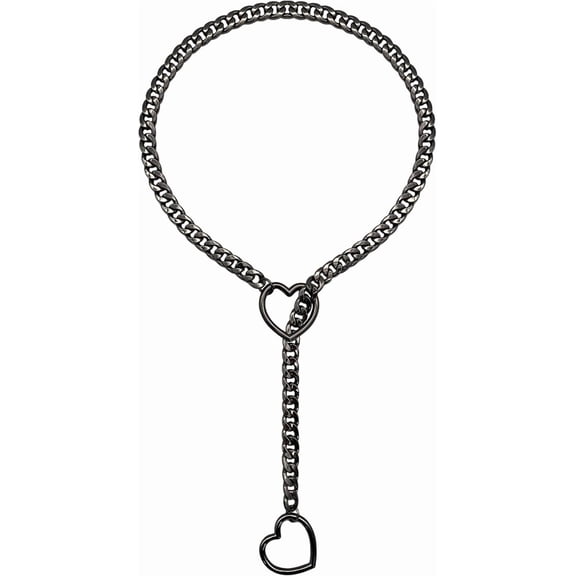 Slip Chain Necklace For Women, Black Heart O-Ring, Cuban Long Necklace accessories, Lariat Y-Necklace