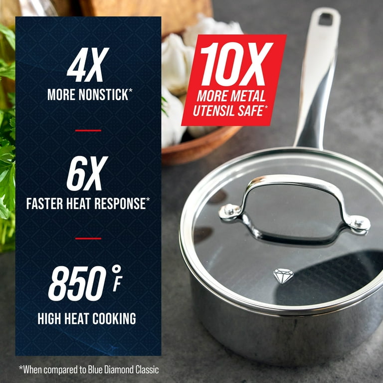 Blue Diamond 2-Quart Hybrid Ceramic Non-Stick Stainless Steel Saucepan photo 2