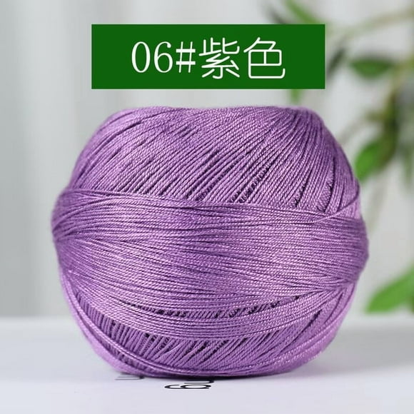 Xiao Hua purple 50g Single Twist - High Grade Silk Cotton Thread, Ideal Lace Ball for Thin Silk Cotton in Lace Crafts, DIY Shirts, and Exquisite Projects