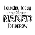 thumbnail image 2 of Laundry Today Or Naked Tomorrow Vinyl Lettering Wall Decal Sticker Laundry Room Decals and Decor Size: 12.5"H x 16.5"L - Colo: Black, 2 of 5