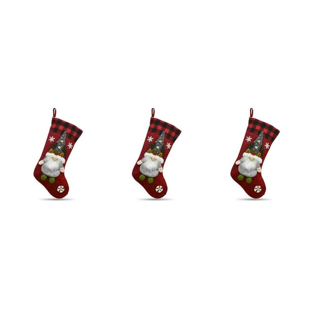 facefd 1 2 3 5 Plaid Christmas Sock Faceless Decoration Pendant
