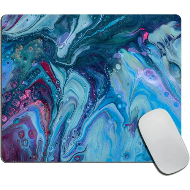 Small Mouse Pad 7.9 x 9.5 Inch Blue Fluid Art Design Washable NonSlip Rubber Base Ideal for Wireless Mouse Add a Splash of Color to Your Computer Setup