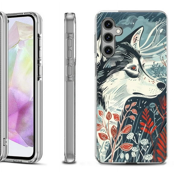 OneToughShield ® Shockproof Phone Case Compatible with Samsung Galaxy A35 5G - Calm Husky