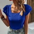 thumbnail image 5 of Leesechin Womens Tees Summer Clearance Crew neck Loose Cup Cleeve Tops, 5 of 5