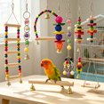 thumbnail image 5 of Toys For Cage Birds Chew Toys Set With Swings Blocks Colorful Bells And Ladders Natural Safe Birds Cage Accessories For Small Medium Birds, 5 of 6